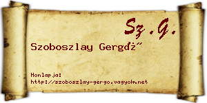 Szoboszlay Gergő névjegykártya