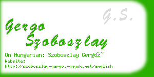 gergo szoboszlay business card